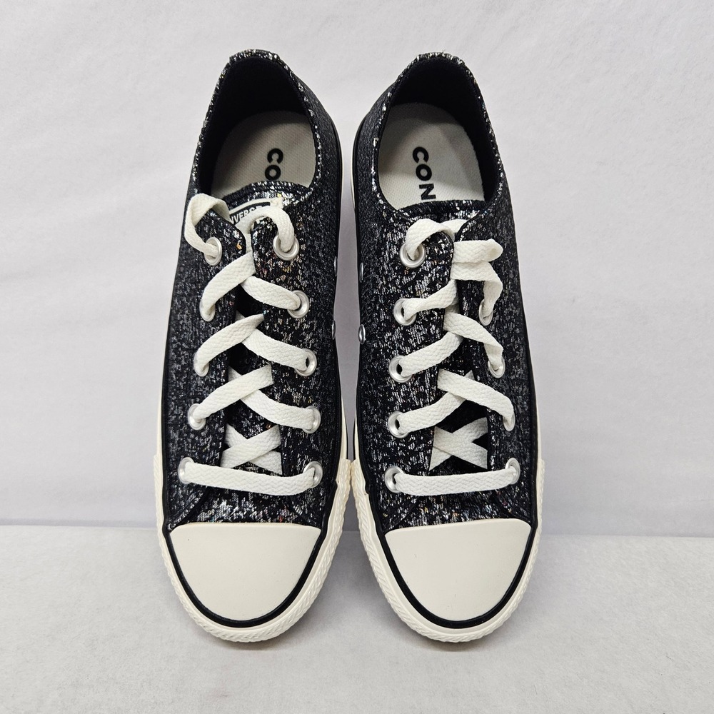 Converse Chuck Taylor All Star Oxfords A11138C Glitter Black Egret Women Size 6‎ - Picture 6 of 10